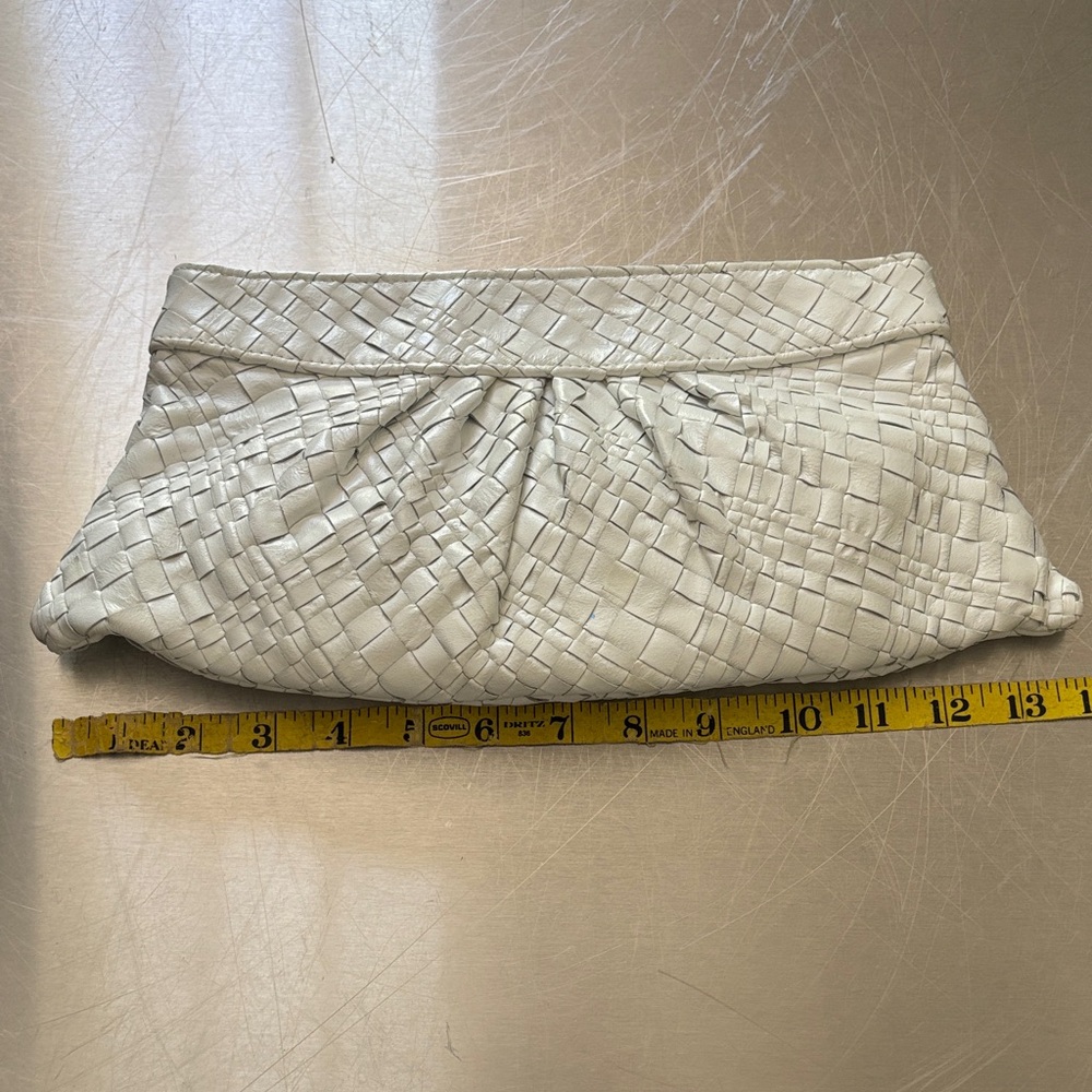 Lauren  Merkin  white leather clutch